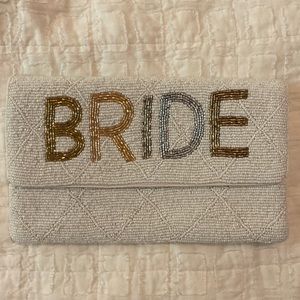 Beaded bride clutch bag